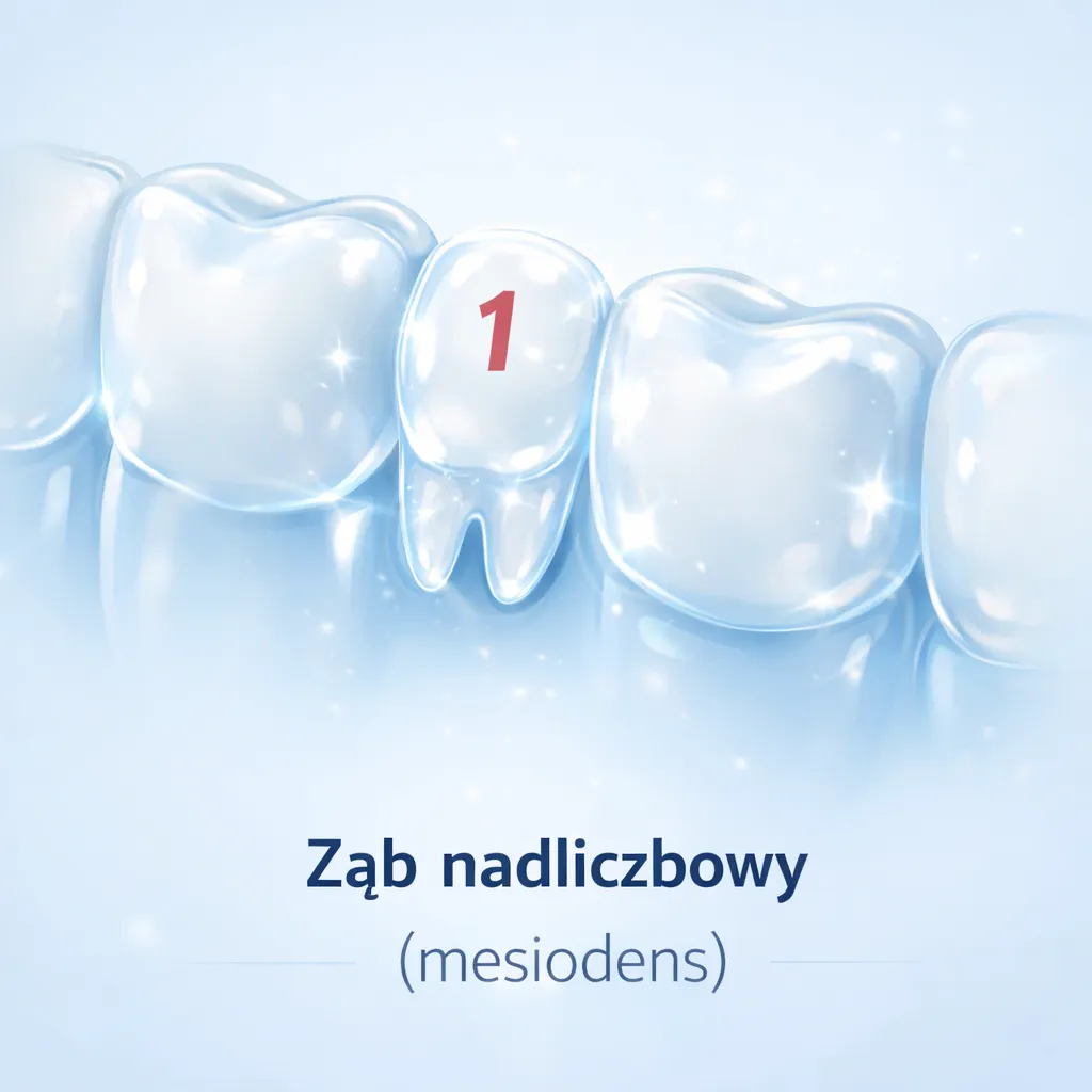 Zęby nadliczbowe - mezjodens, hiperdoncja